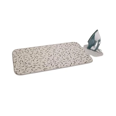 Afbeelding van Joseph Swift Opvouwbare strijkmat van siliconen, hitte en stoombestendig, antislip, ophanglus, compacte opslag, 90 x 47 cm, ecru