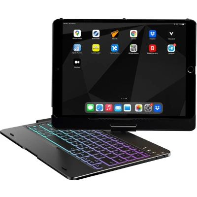 Afbeelding van Accezz 360 Slim Keyboard Bookcase QWERTY Geschikt voor de iPad 10.2 inch (2019/2020/2021) / Pro 10.5 (2017) Zwart