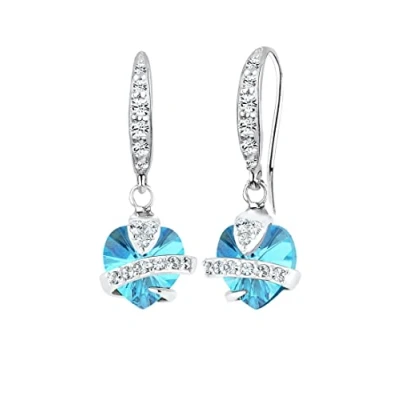 Afbeelding van Elli Classic Heart Oorbellen, Dames, Maat: One Size, Hellblau