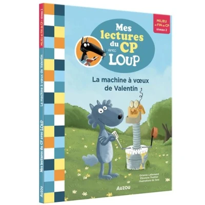 Image de la lectures du cp avec loup machine a voeux de valentin