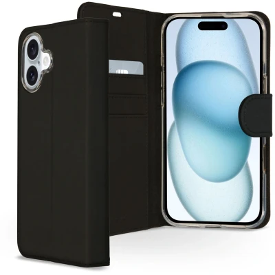 Afbeelding van Wallet Softcase Bookcase iPhone 16 Zwart