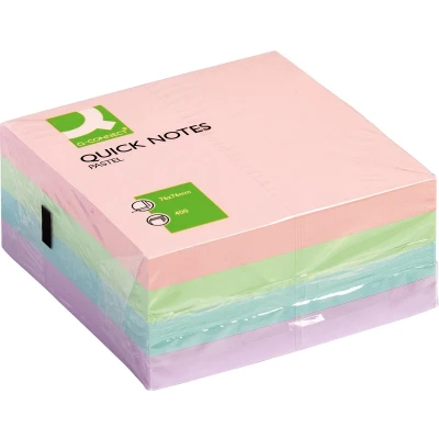 Afbeelding van Q CONNECT Quick Notes, ft 76 x mm, 400 vel, geassorteerde kleuren memoblok