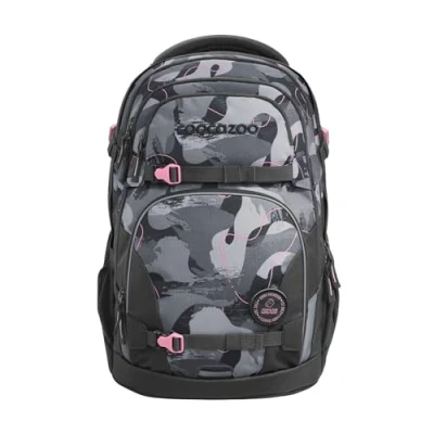 Afbeelding van coocazoo Porter Sac à dos d&#039;écolier, ergonomique et réglable, hauteur taille, avec sangle de poitrine ceinture abdominale, léger individuel, partir la 3e classe, Bubble Brush Gris