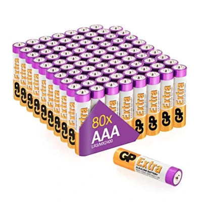 Afbeelding van AAA batterijen 80 stuks GP Extra Stilo alkaline 1,5 V/LR03 lange levensduur