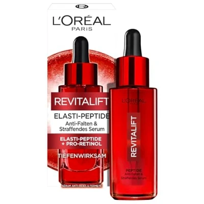 Image de L&#039;Oréal Paris Hyaluron Sérum à effet immédiat Soin du visage anti âge en profondeur pour soulager les rides Avec acide hyaluronique et pro élastine, Revitalift 1 x 30 ml