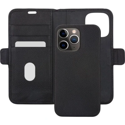 Afbeelding van iPhone 13 Pro Max Bookcase hoesje dbramante1928 Effen Zwart Leer
