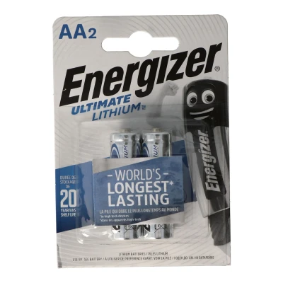 Afbeelding van Energizer L91 lithiumbatterij AA 1,5 volt, 3000 mAh dubbele blister