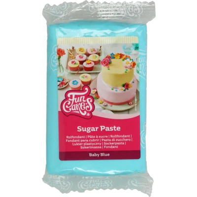 Afbeelding van FunCakes Baby Blue suikerpasta: eenvoudig te gebruiken, glad, flexibel, zacht en opvouwbaar, perfect voor het decoreren van taarten, halal, kosher glutenvrij. 250 g