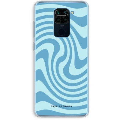 Afbeelding van Case Company® hoesje geschikt voor Xiaomi Redmi Note 9 Swirl Blauw Soft Cover Telefoonhoesje Bescherming aan alle Kanten en Schermrand
