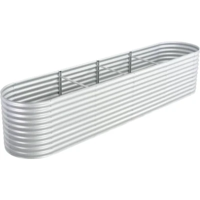 Afbeelding van Plantenbak verhoogd 400x80x81 cm gegalvaniseerd staal zilver