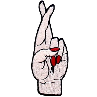 Afbeelding van Geborduurde patch om op te strijken of naaien, met symbool van de hand