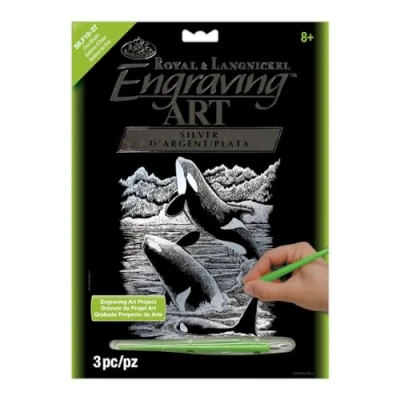 Afbeelding van SILVER ENGRAVING ORCA WHALES