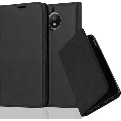 Afbeelding van Cadorabo Hoesje geschikt voor Motorola MOTO G5S in ZWARTE NACHT Beschermhoes met magnetische sluiting, standfunctie en kaartvakje Book Case Cover Etui