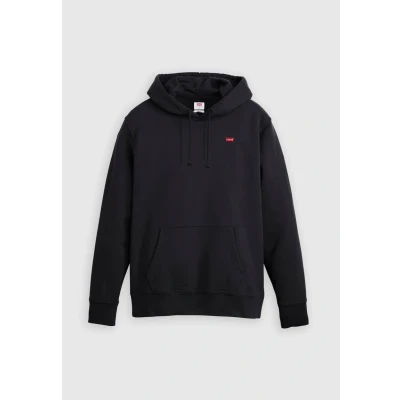 Afbeelding van Levi&#039;s heren Hoodie met logoborduring in de kleur Zwart, maat: M