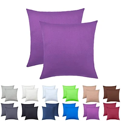 Image de NatureMark Lot de 2 taies d&#039;oreiller en jersey, nombreuses tailles et couleurs, pour oreiller cervical, 40 x cm, Lila