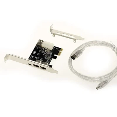 Image de Carte Controleur PCIe FireWire 400 IEEE1394a 3 Ports Chipset Via VT6315 High Low profile avec cordon Ilink.