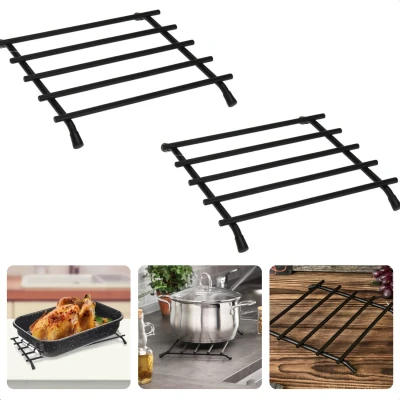Afbeelding van Cheqo® Hittebestendige Pannenonderzetters Panonderzetters Onderzetters voor Pannen Set van 2 20x20cm Krasbestendig Onderzetter