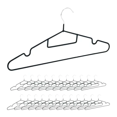 Afbeelding van Relaxdays kledinghangers antislip kleerhangers broekhangers inkepingen set van 24