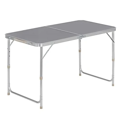 Afbeelding van WOLTU® CPT8122gr Campingtafel, inklapbaar, tuintafel, werktafel, balkontafel, in hoogte verstelbaar, aluminium, MDF, grijs