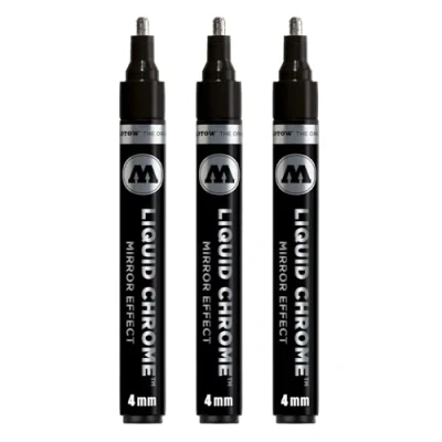 Afbeelding van Molotow Liquid Chrome Marker (met speciale inkt voor spiegeleffect), 3 stuks 4 mm