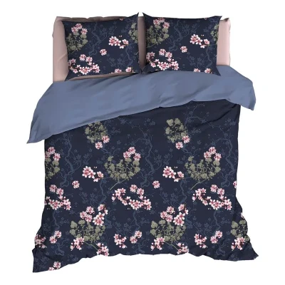 Afbeelding van Satin d&#039;Or Naoki Dekbedovertrek Tweepersoons 200x200/220 cm Manor Blue
