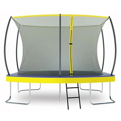 Afbeelding van Zero Gravity Ovale outdoor trampoline, TÜV getest, complete set met ladder, montagevideo, trampoline voor kinderen en volwassenen, veiligheidsnet aan de binnenkant