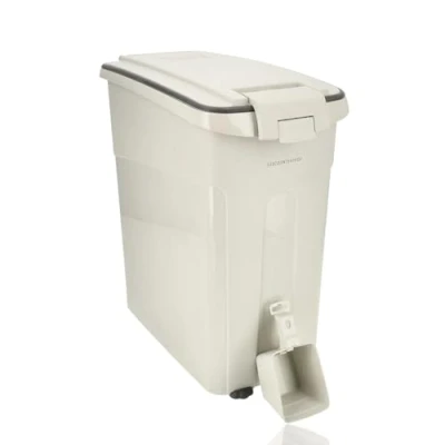 Afbeelding van Voedselcontainer Voor Honden &amp; Katten 54L Luchtdichte Dierenvoer Container met Wieltjes Schep ca. 20 kg Droogvoer, Kattenbakvulling of Hondenbrokken