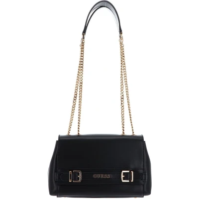 Afbeelding van GUESS Schoudertas Sestri Logo Convertible Crossbody Flap Black Zwart