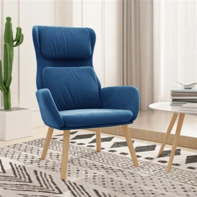 Afbeelding van vidaXL Relaxstoel fluweel blauw