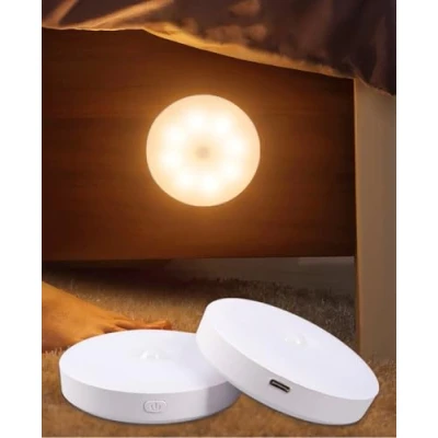 Afbeelding van PRECORN Led nachtlampje met bewegingsmelder, dimbaar, 3 kleurtemperaturen, oplaadbaar, USB C kastverlichting, draadloos, magnetisch, voor trappen, hal, keuken