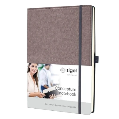 Afbeelding van Sigel notitieboek Conceptum A4 194 pagina&#039;s 80 grams dots taupe SI CO690