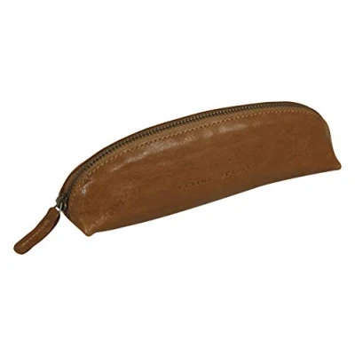 Image de Trousse Clairefontaine Flying Spirit en cuir glacé Cognac