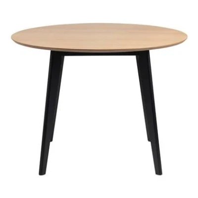 Afbeelding van Eetkamertafel Roxy eikenkleur/zwart 76xØ105 cm Bruin Hout