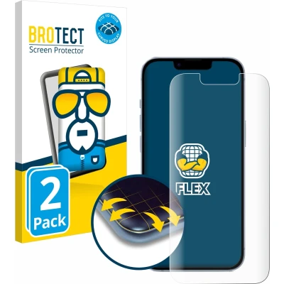 Afbeelding van BROTECT Screenprotector voor Apple iPhone 14 Folie Beschermfolie transparant volledig dekking (2 Stuks)