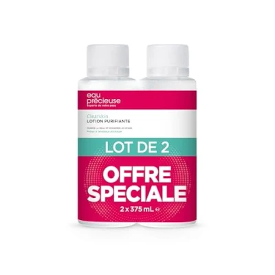 Image de Eau Précieuse Lotion Purifiante Clearskin (375ml x2) Nettoie et purifie la peau Resserre les pores Élimine impuretés Peaux à tendance acnéique, 750 ml