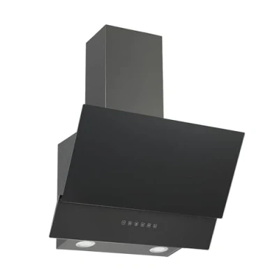 Afbeelding van Respekta® Schuine afzuigkap 60 cm Zwart Label A Luchtafvoer Touchscreen Glas CH66060BSGA dampkap