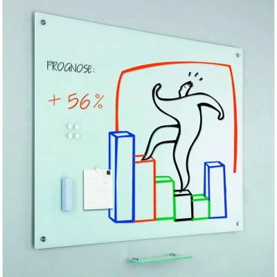 Afbeelding van Whiteboard glas, mat wit, 45x60 cm
