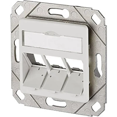 Afbeelding van Metz Connect Modul Dose 3Port UPk unbest.RW Netwerkdoos Inbouw (in muur) Inzet met centraalstuk Zonder connectoren 3 poorten Zuiver wit (RAL 9010)