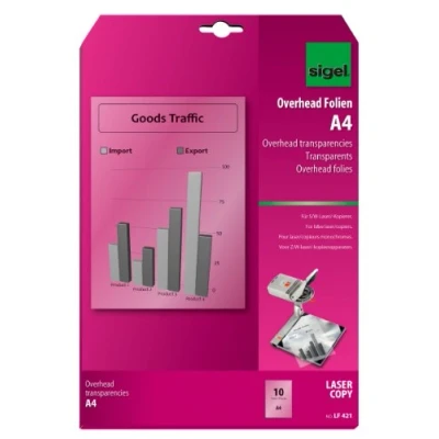 Afbeelding van Sigel laserfolie A4 transparant 10 vel stapelbaar SI LF421
