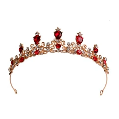 Afbeelding van Prinsessentiara strass voor bruid, bruiloft, eindejaarsbal, feest, Halloween, kostuum, haaraccessoires, M, strass, bont,