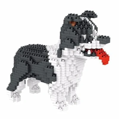 Afbeelding van Border Collie (Herdershond). Figuur te assembleren met nanoblokken. 950 stuks.
