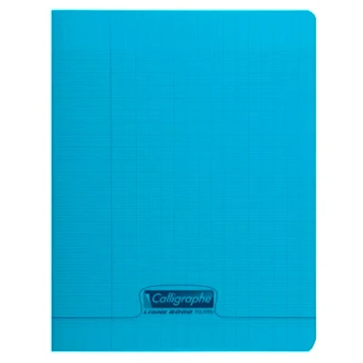 Image de Cahier couverture polypro piqué 17x22cm 96 pages séyès 90 grammes Bleu