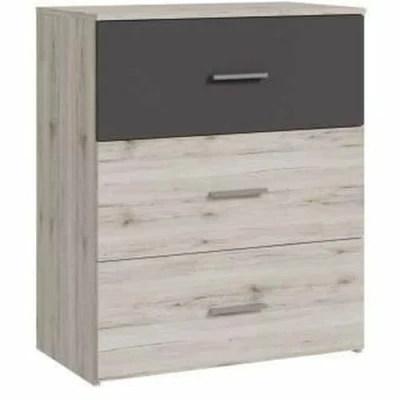 Afbeelding van Ladekast ADRIA 3 laden Essen eiken / Massief grijs 75,2 x 41,3 89,7 cm
