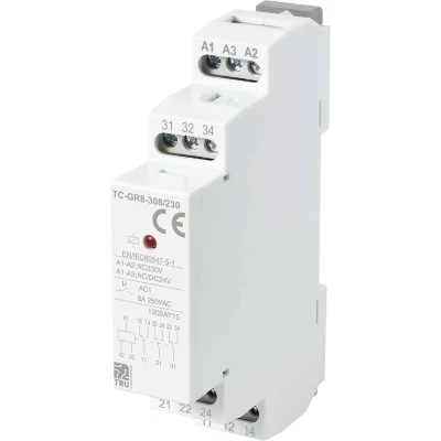 Afbeelding van TRU COMPONENTS TC GR8 308/230 Hulpschakelaar 3x wisselcontact 24 V/AC, V/DC, 230 V/AC 8 A 1 stuk(s)