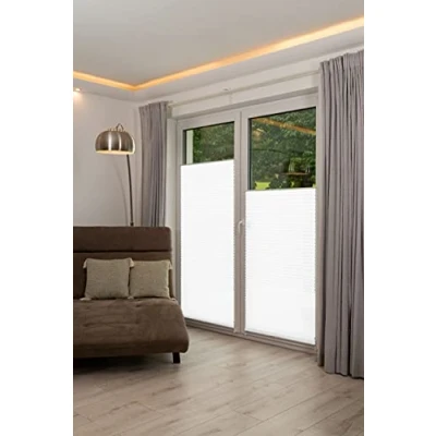 Afbeelding van K home 421614 28 Klemmfix plisségordijn wit 45 x 210 cm (b l) moderne verpletterde optica lichtbescherming