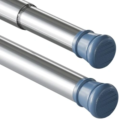 Afbeelding van Douchestang, 1 stuk, zonder boren, douchegordijnstang, telescoopstang voor kasten, badkamer, kledingkast, 110 200 cm, zilver (diameter 25 mm)