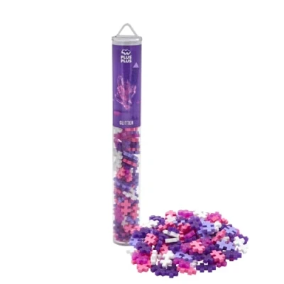 Afbeelding van Plus Glitter Mix Tube Constructiespeelgoed Set Met Bouwstenen 100 Delige Bouwset Bouwspeelgoed Vanaf 3 Jaar
