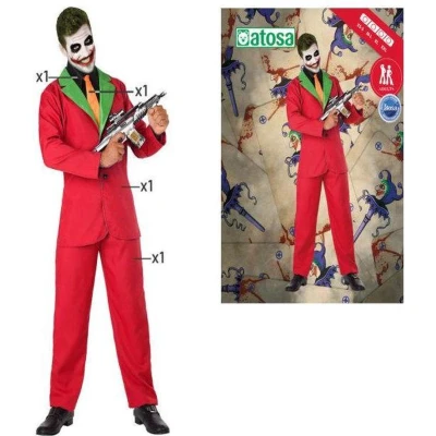 Afbeelding van Kostuums voor Volwassenen Rood Clown Joker Maat M/L