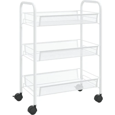 Afbeelding van Keukentrolley 3 laags 46x26x54 cm ijzer wit