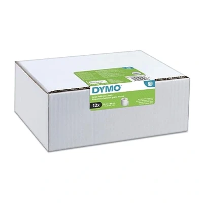 Afbeelding van Dymo Value Pack: Etiketten Labelwriter Ft 89 X 36 Mm, Wit, Doos Van 12 260 Beletteringsetiketten